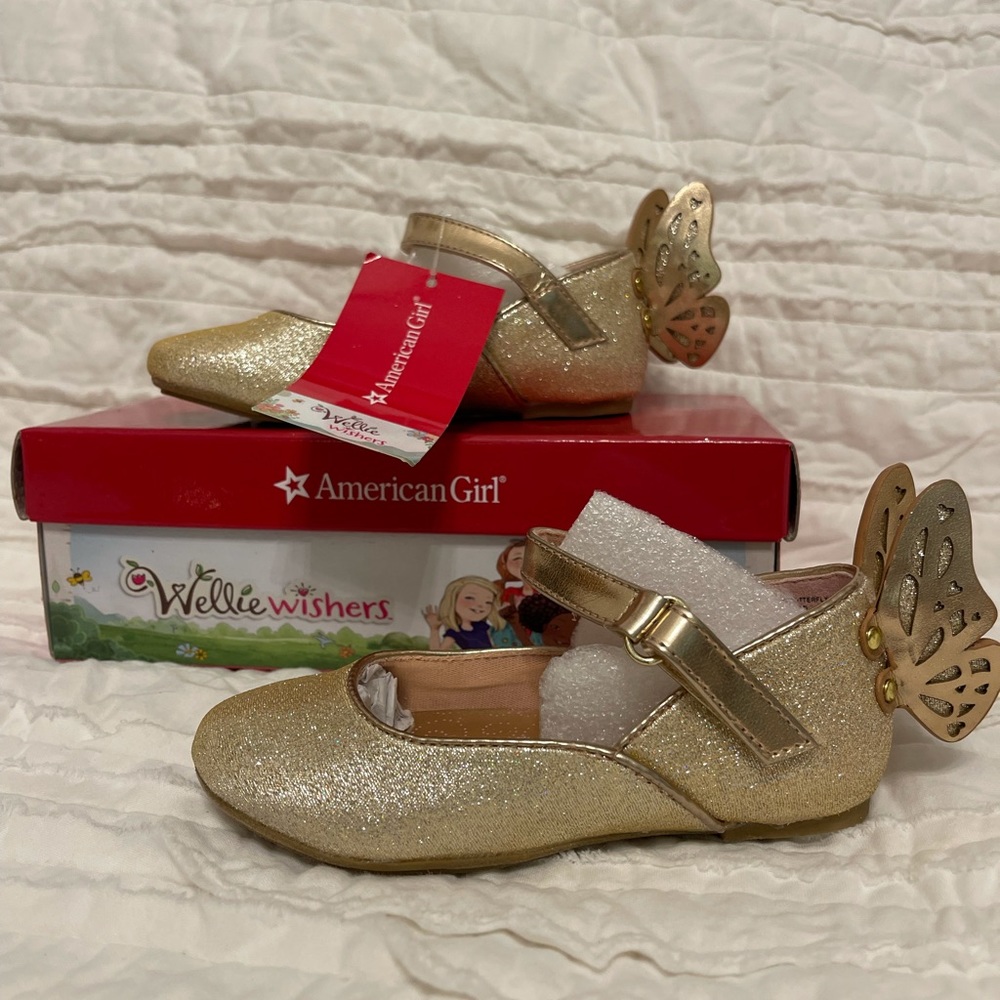 Wellie Wishers Willa Butterfly Ballet shoes size 8 American Girl! NWT!